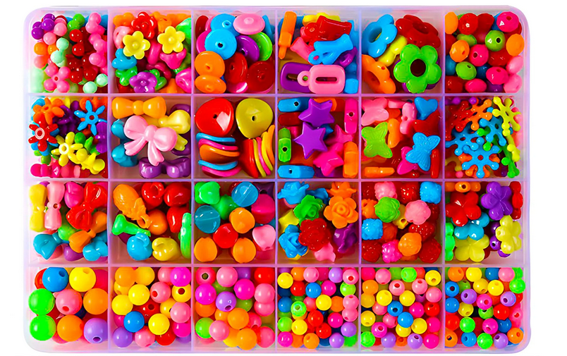 Набор для изготовления браслетов из бусин 24 ячейки Разноцветный