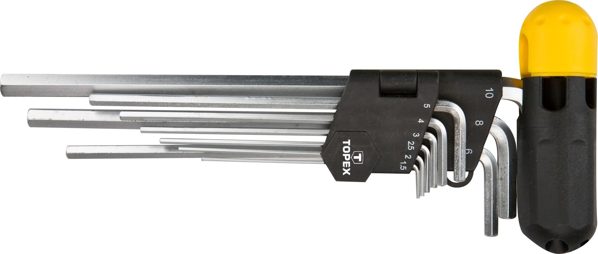 Набор шестигранных ключей Topex 35D962 HEX 2-10 мм 9 шт. (567994) - фото 2 Набор шестигранных ключей Topex 35D962 HEX 2-10 мм 9 шт. (567994) - фото 2