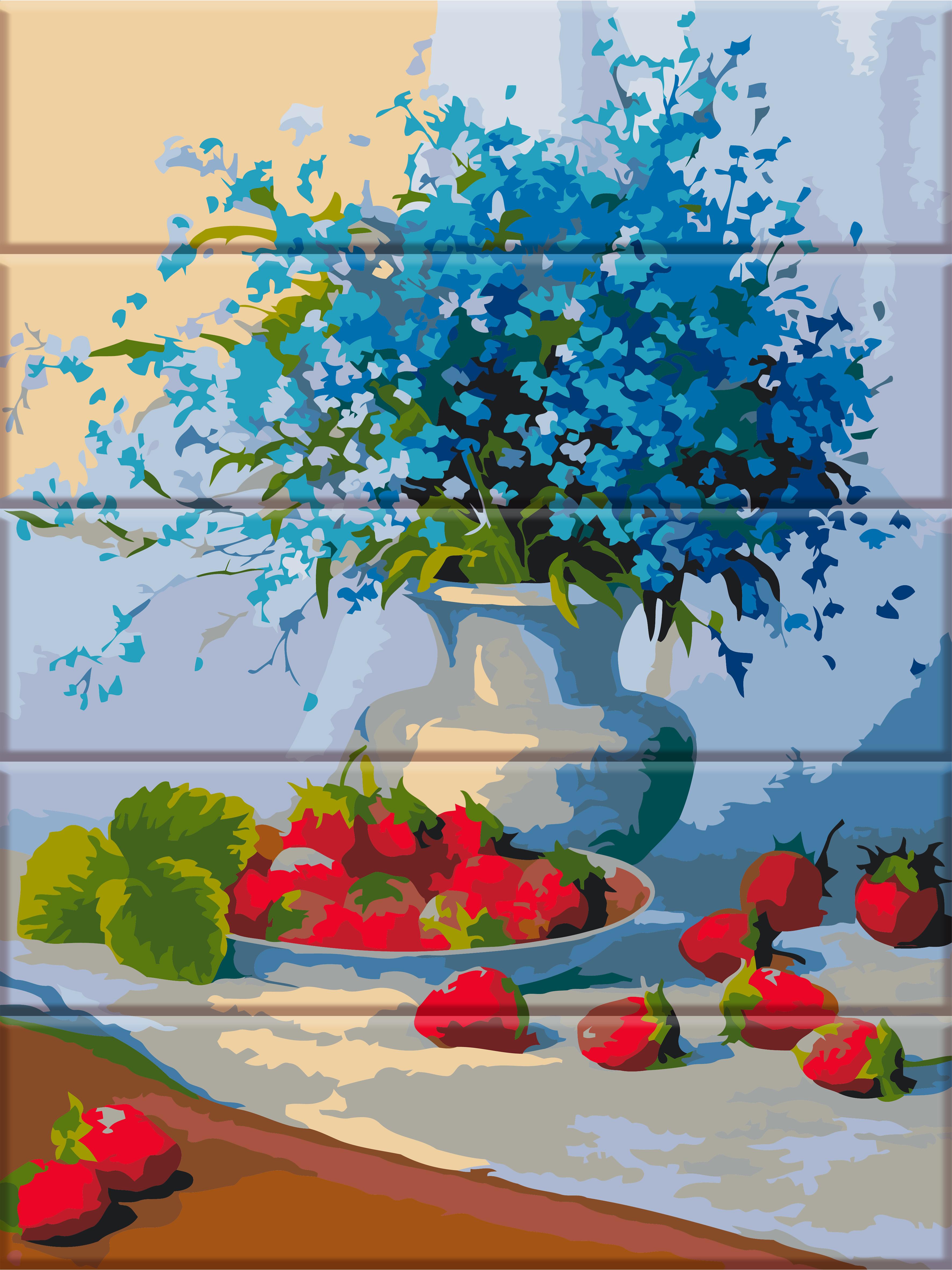 Картина по номерам ArtStory Цветы и земляника 30x40 см (ASW050)