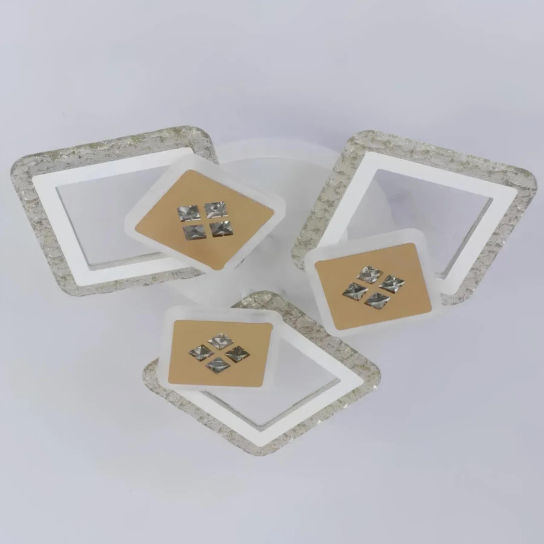 LED-люстра потолочная Valeso V-K39940-3+3+1 WT/Gold с пультом 122W (28689712)