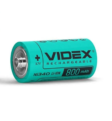 Батарейка акумуляторна Videx Li-ion 16340 без захисту 800 mAh (29924664)
