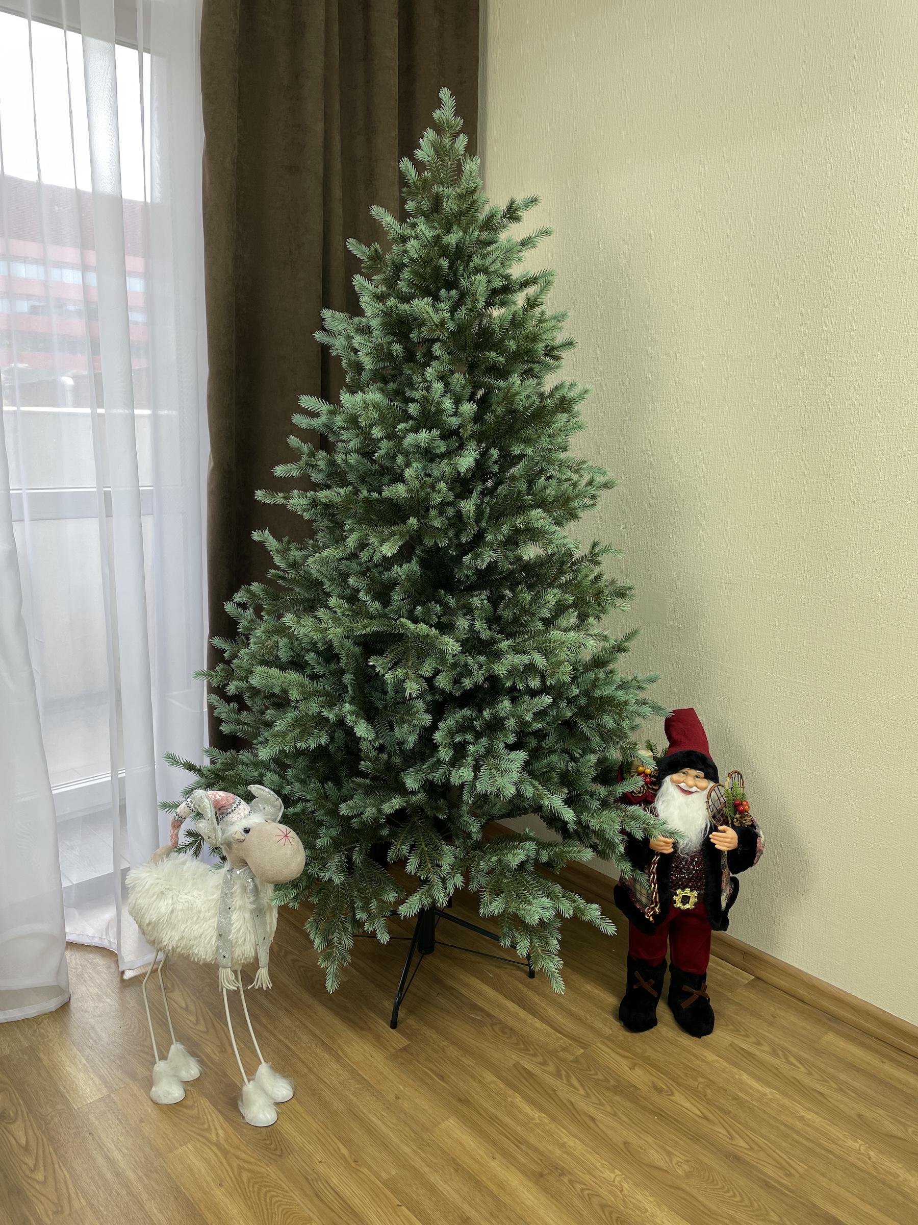 Искусственная елка литая густая Скандинавская 180 см Зелено-голубой (Н01045)