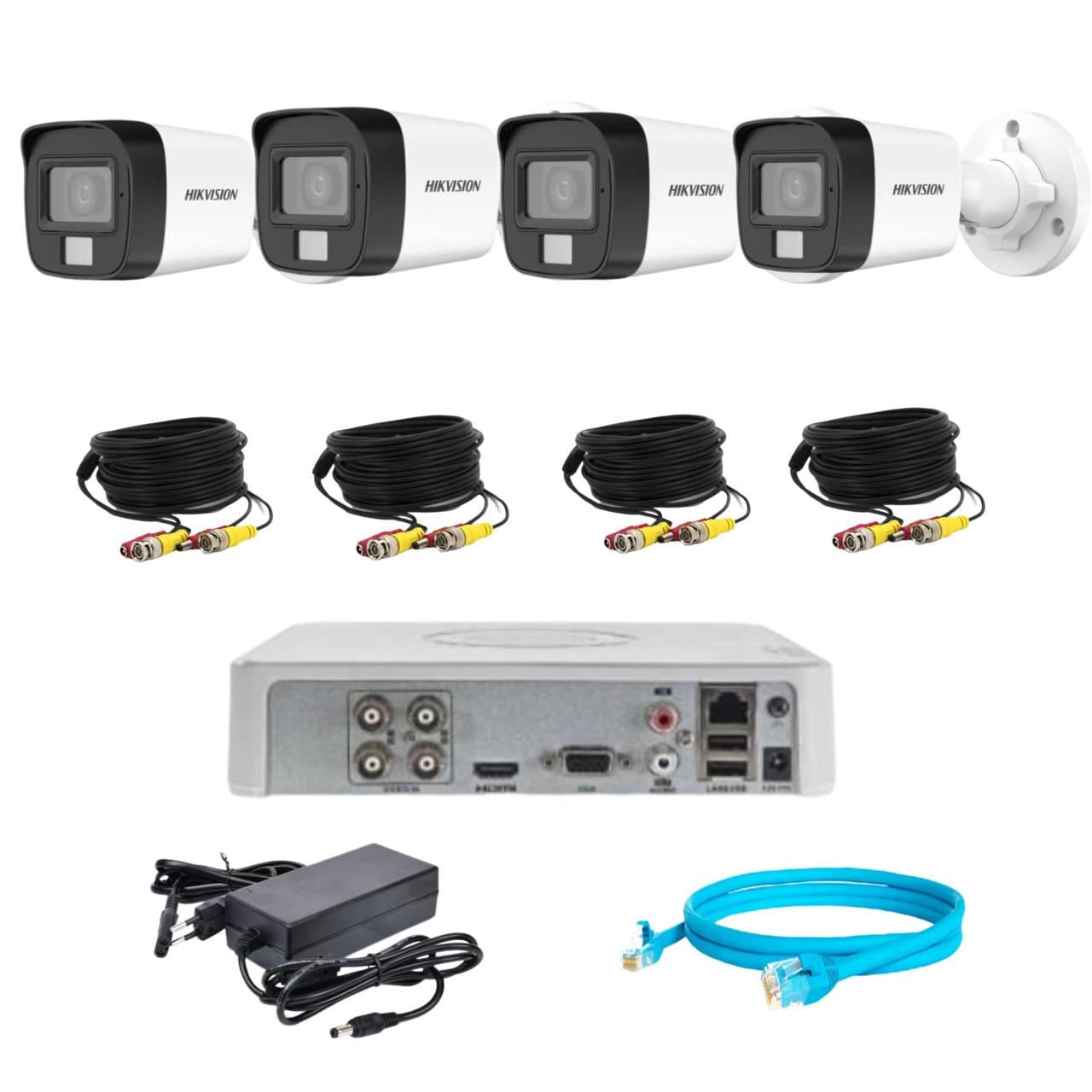 Комплект відеонагляду Hikvision 2Mp-THD-Hybrid-Acusense-DS-2CE16D0T-LFS на 4 камери (24145253)