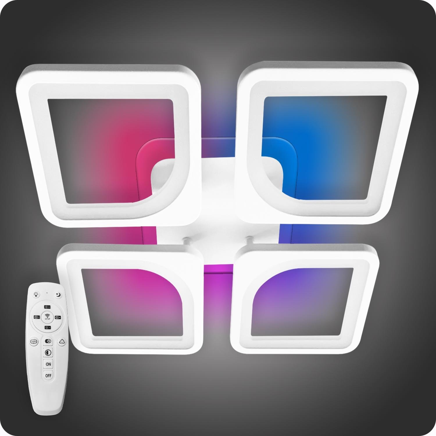 Люстра светодиодная 517 Dlight 3color с пультом 70 Вт Белый (02139)