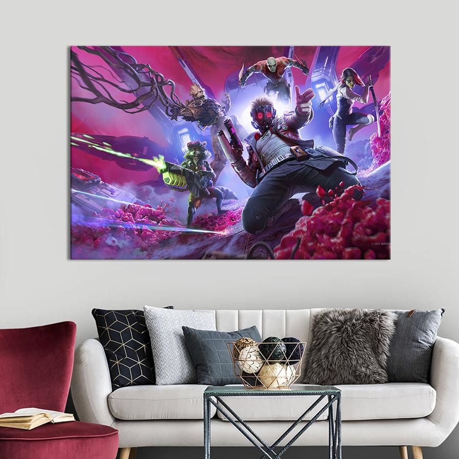 Настенный декор картина на холсте для интерьера Guardians of the Galaxy 120x80 см (726-1)