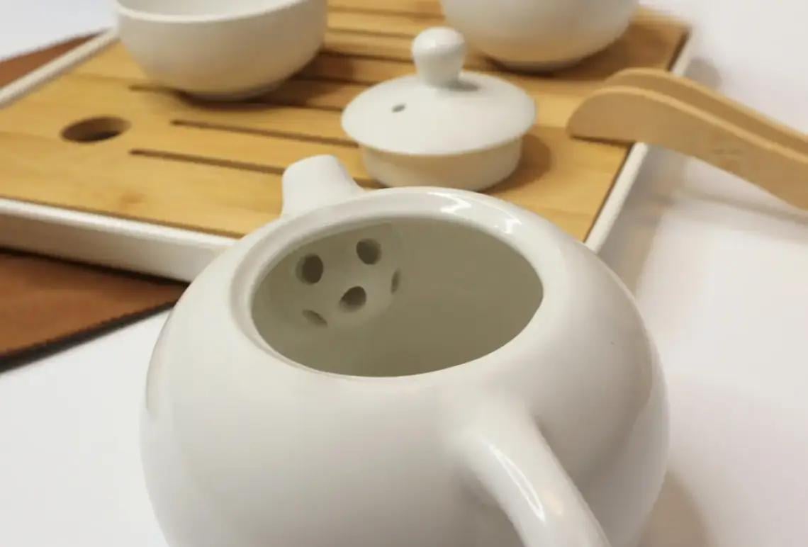 Набір чайний портативний для 4 персон порцеляновий 10 пр. Білий (650145) - фото 6 Набір чайний портативний для 4 персон порцеляновий 10 пр. Білий (650145) - фото 6