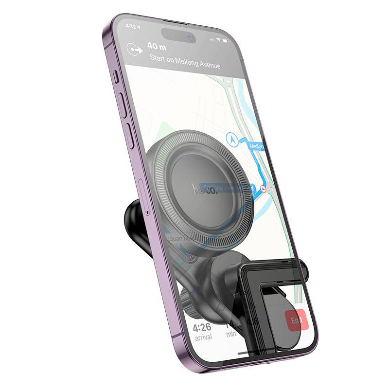 Держатель автомобильный Hoco H57 Show ring magnetic Car holder Black (23688875) - фото 5