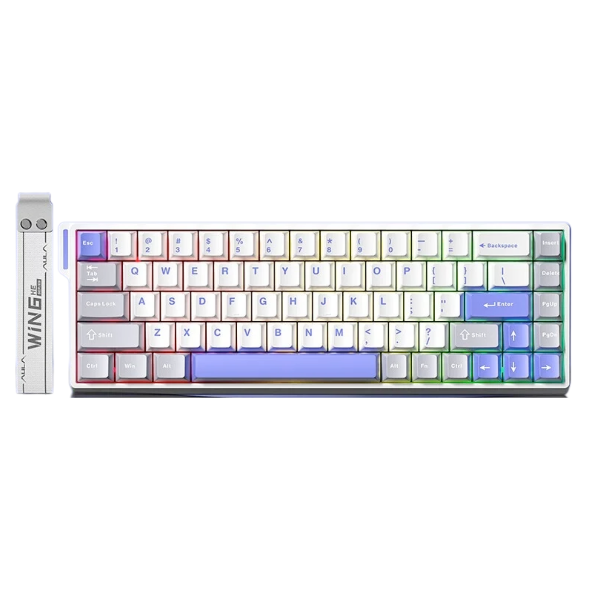 Клавиатура на магнитных переключателях Aula WIN 68 HE MAX механическая с подсветкой RGB White/Purple (24405336)