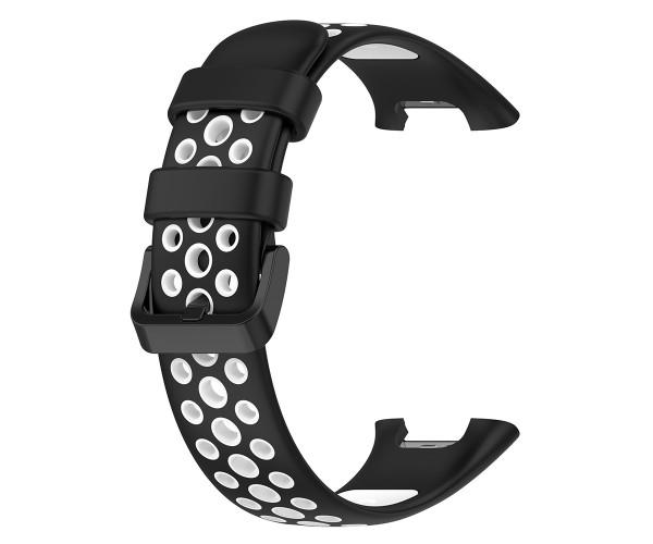 Ремінець Sport Silicone для Xiaomi Mi Band 7 Pro Чорний з білим