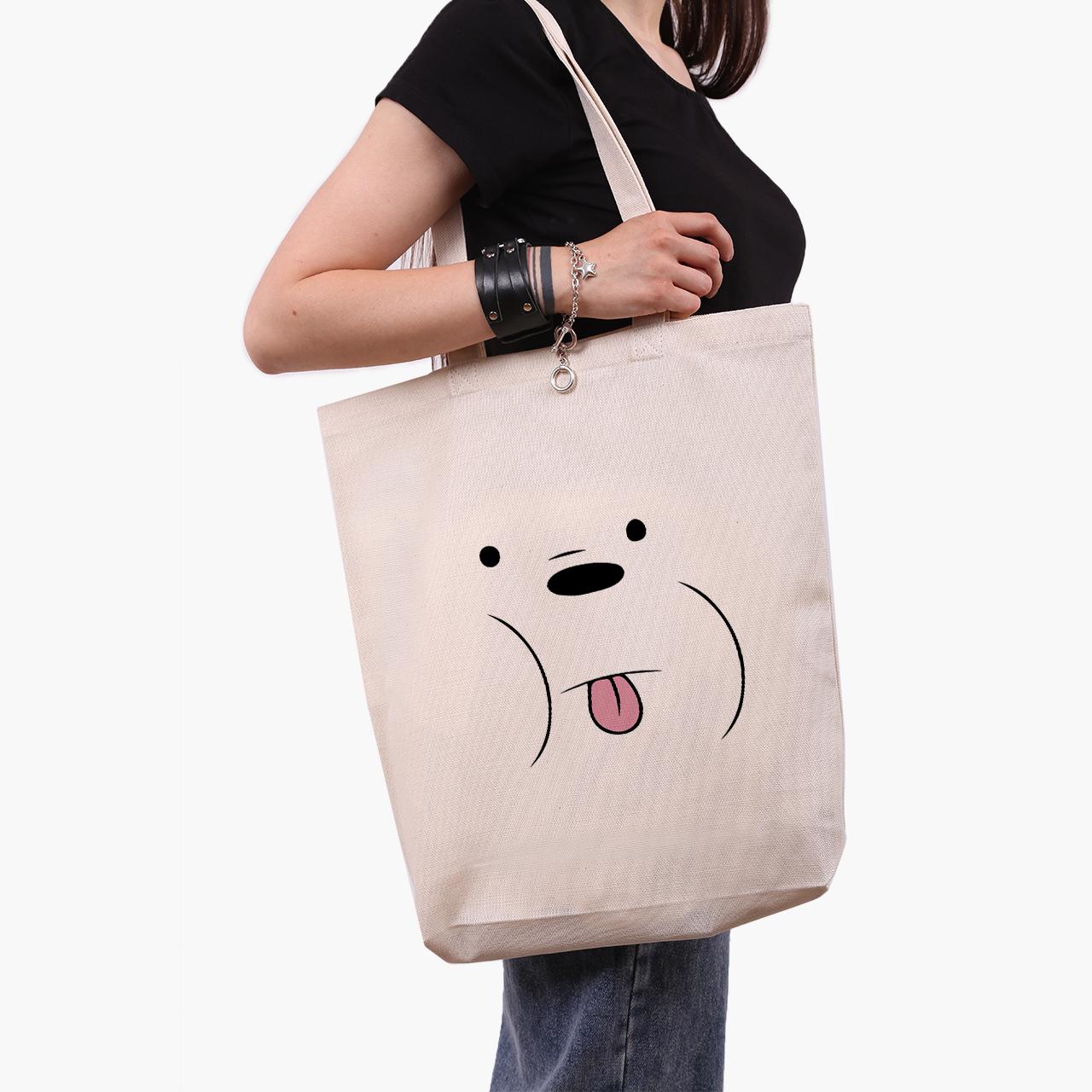 Эко сумка шоппер Белый медведь We Bare Bears 41x39x8 см Бежевый (9227-2662-WTD)