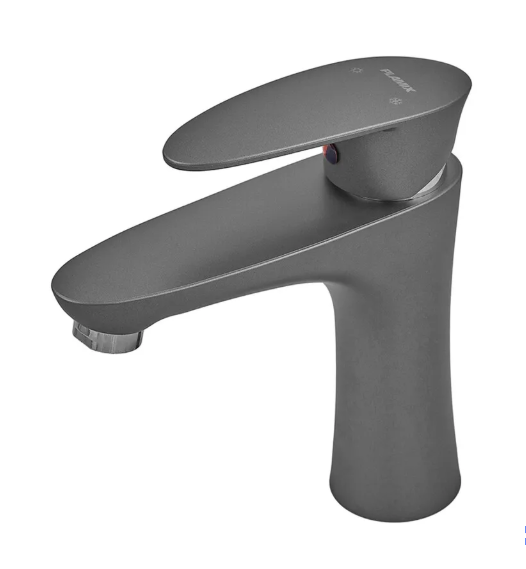 Смеситель для умывальника цвет графит из термопластика PLAMIX CEZAR-001 SET Graphite со шлангами (PM0688) - фото 2