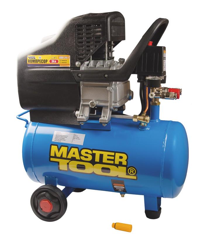 Компрессор MasterTool 24 л 1,8 кВт 206 л/мин 8 атм 2 выхода КПП-24-1 (81-8698)