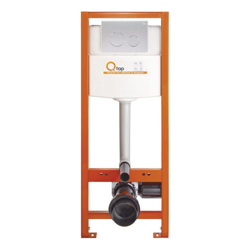 Інсталяційна система для унітазу Q-tap Nest QTNESTM425M11SAT з кнопкою Сатин (60368)