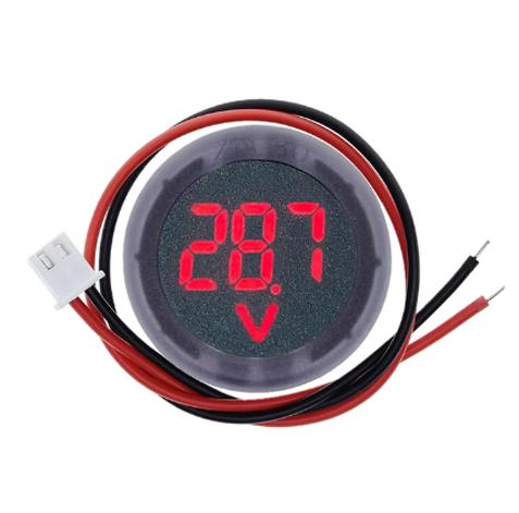 Вольтметр цифровой DC 4-100В LED круглый автомобильный Красный