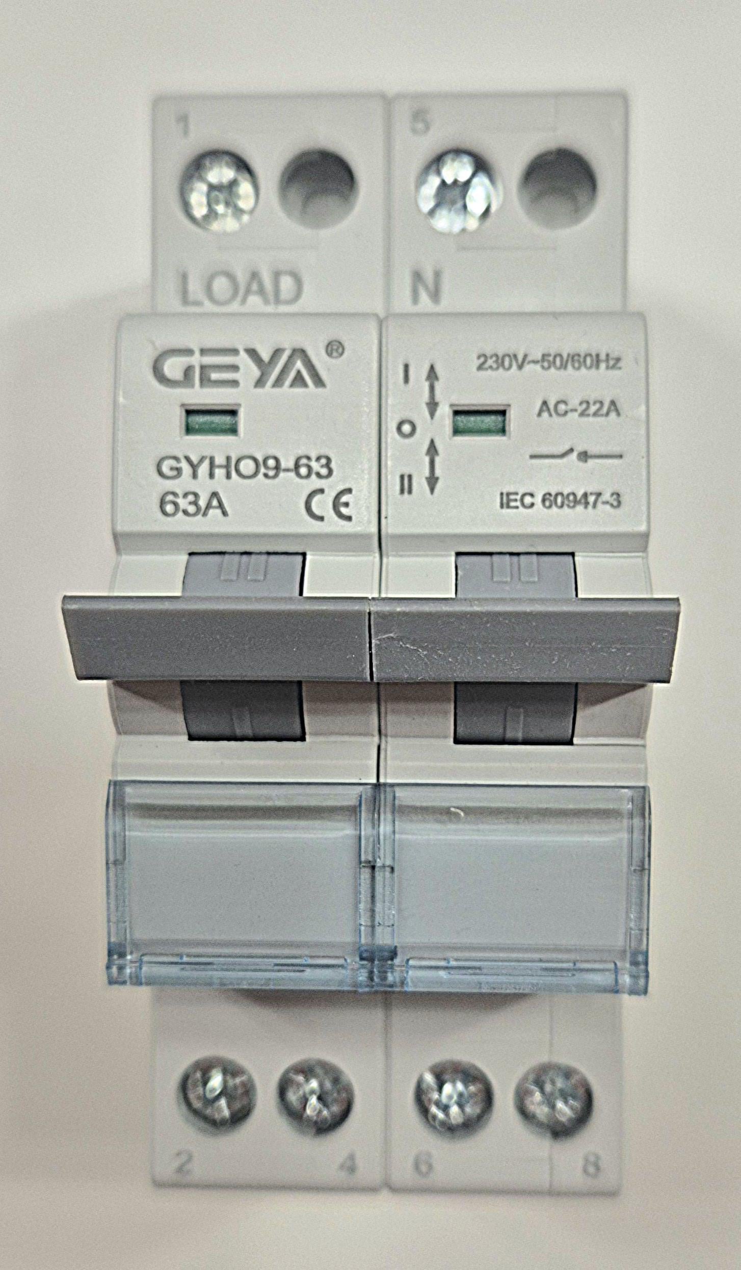 Перемикач введення резерву Geya GYHO8 2p 63А 1-0-2 (107902)