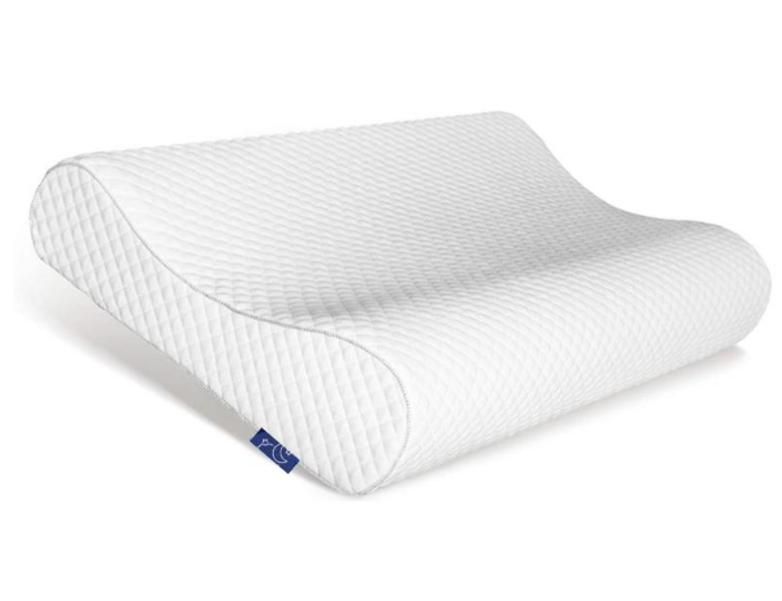 Подушка ортопедическая с эффектом памяти для сна Memory Foam двухуровневая съемный чехол