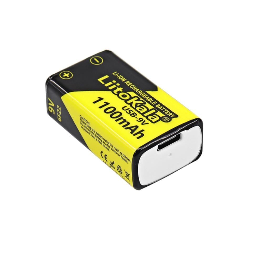 Акумулятор LiitoKala 9V 1100 мАг USB крона з роз'ємом Type-C (2973047269)