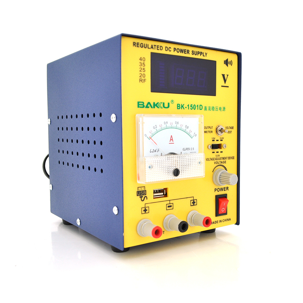 Блок живлення BAKKU BK 1501D цифрова індикація для електроніки від короткого замикання 15 В 1 А (2916)