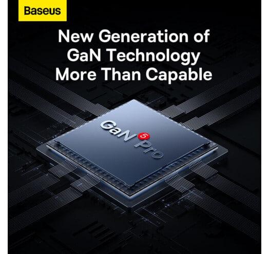 Пристрій зарядний мережевий Baseus 65W GaN5 Pro Fast Charger CCGP120201 USB + 2USB-C Black - фото 6 Пристрій зарядний мережевий Baseus 65W GaN5 Pro Fast Charger CCGP120201 USB + 2USB-C Black - фото 6
