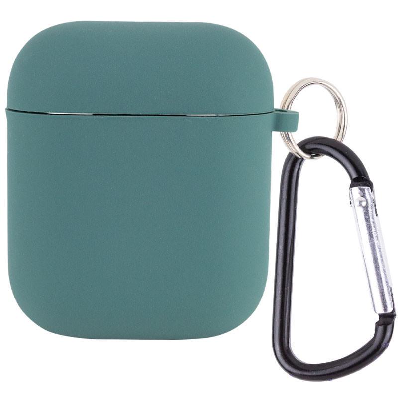 Футляр силіконовий Epik для навушників Airpods 1/2 з мікрофіброю Зелений/Pine Green (00000039442_10)