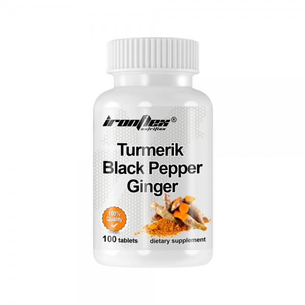 Куркума черный перец и имбирь IronFlex Turmeric Black Pepper Ginger 100 tabs