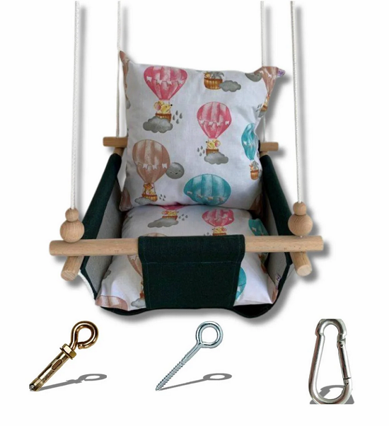 Детская качеля Infancy Воздушный шар с подушками Зеленый (5748185)