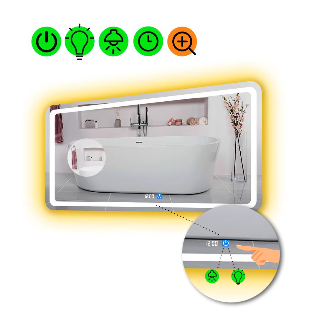 Зеркало LED подсветкой Anvi с сенсором и линзой без подсветки 90x60 см (8777168)