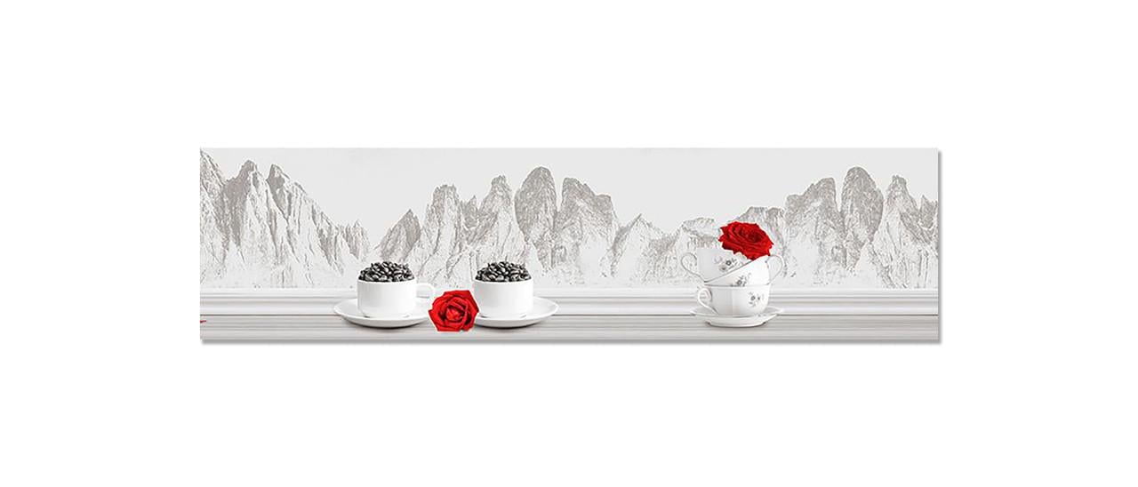 Наклейка виниловая на кухню Zatarga Кофе/Вид на горы 650х2500 мм (1274514128)