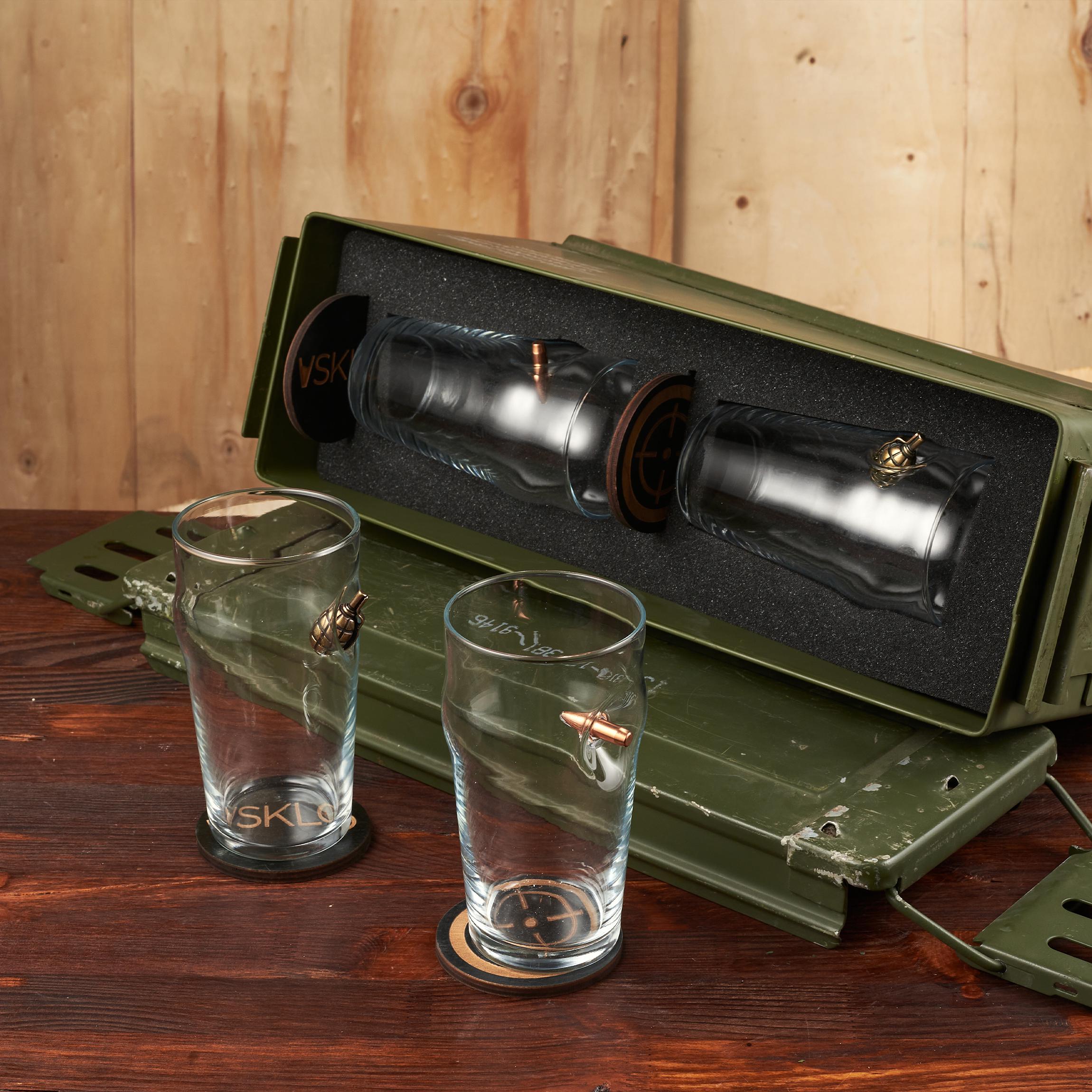 Набор БК пивные бокалы шар с лимонкой