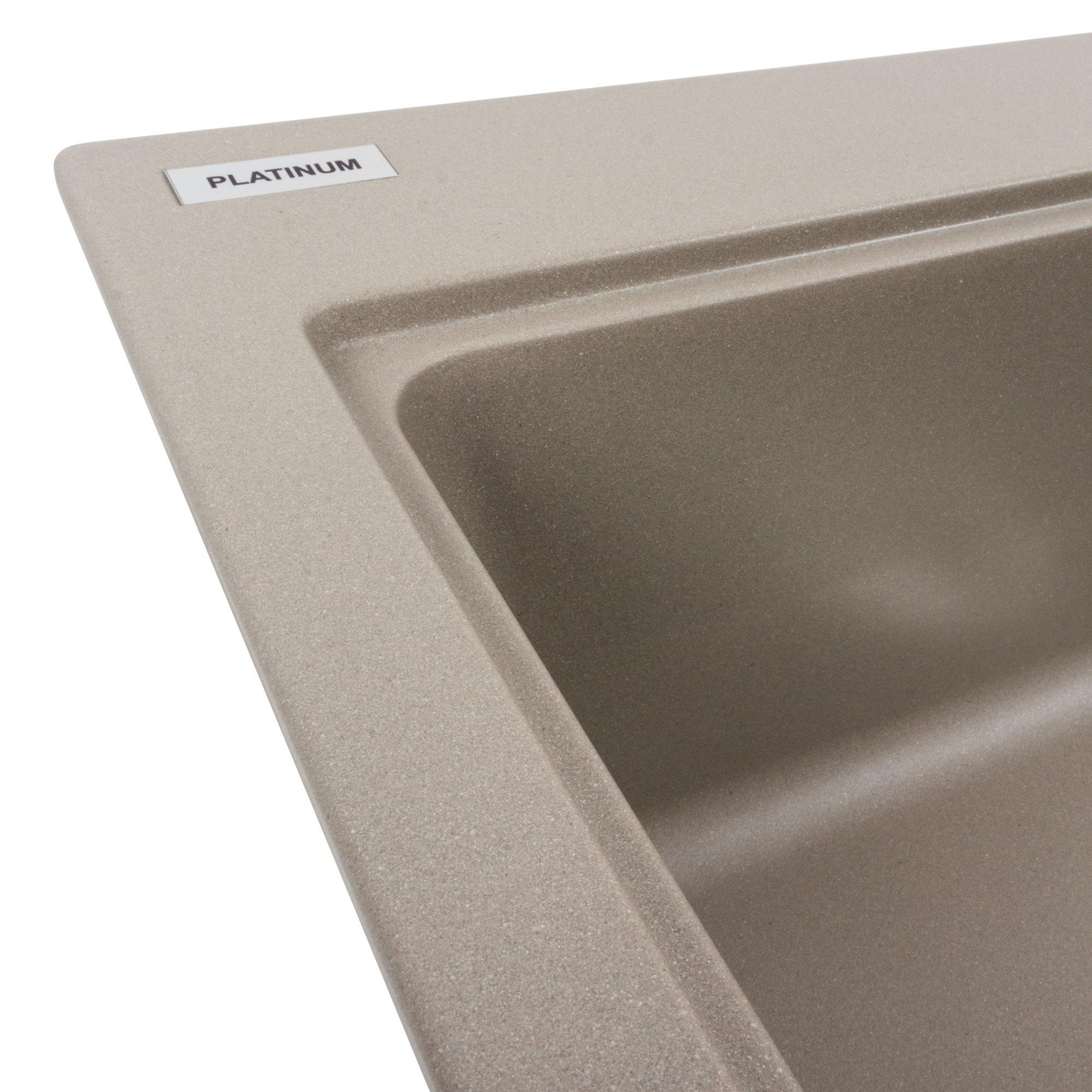 Мийка гранітна для кухні Platinum 5852 VESTA матовий Титан - фото 4