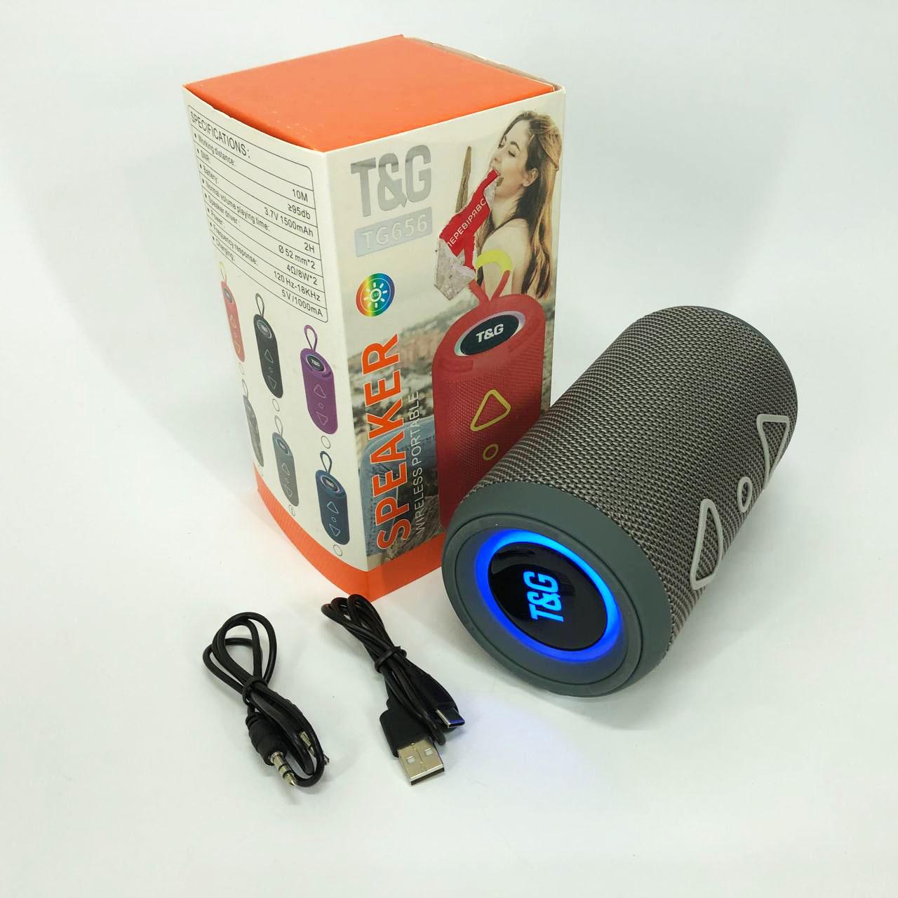 Портативна колонка Bluetooth TG656 FM-радіо Сірий - фото 9 Портативна колонка Bluetooth TG656 FM-радіо Сірий - фото 9