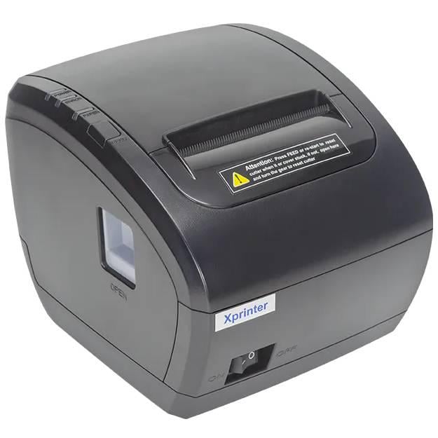 Термопринтер чеков Xprinter XP-Q838L термопечать 230 мм с лентой 80 мм USB/Lan автообрезка Black (9163) - фото 2