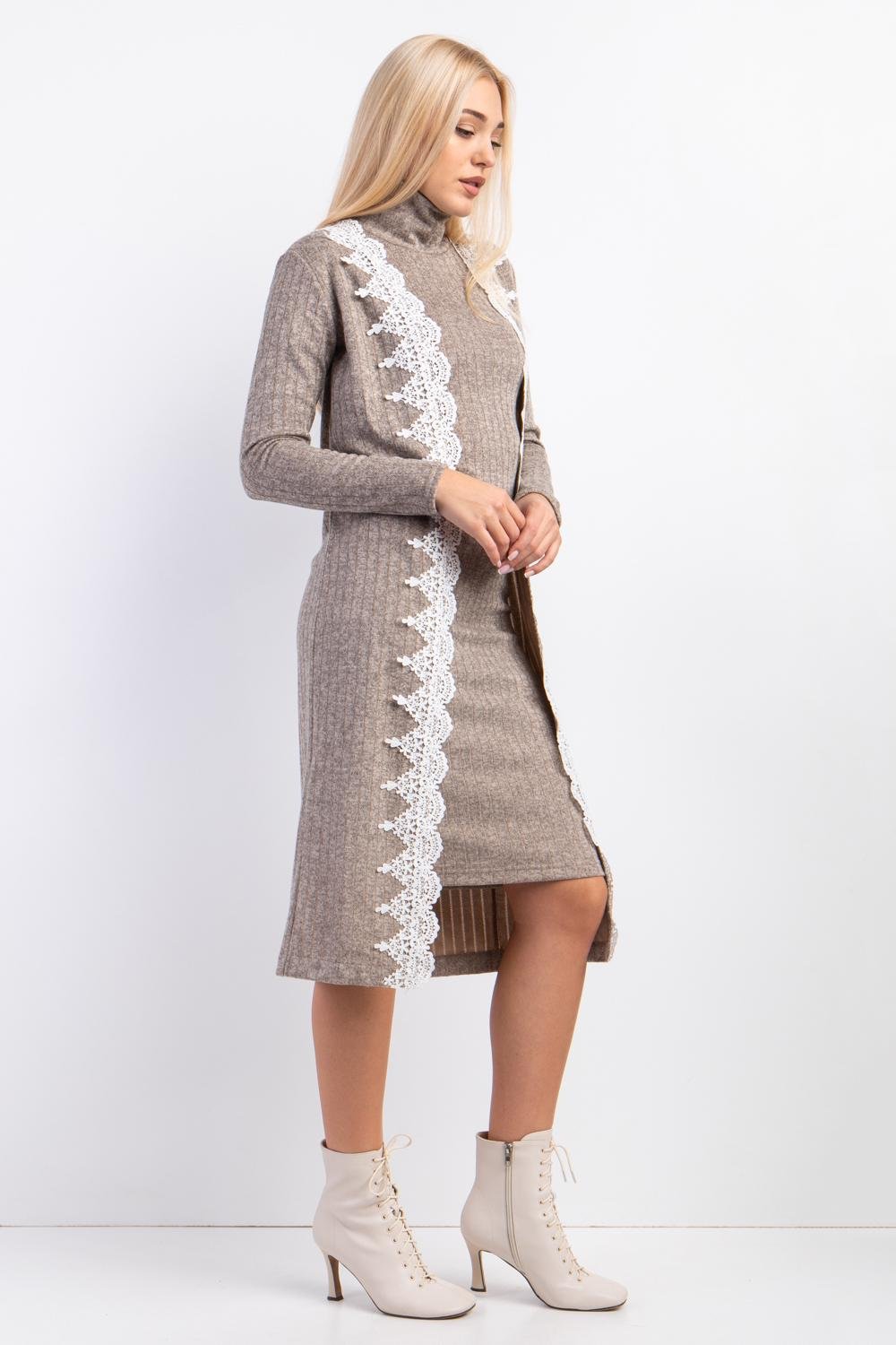Платье женское Diва с кардиганом М Бежевый (017)