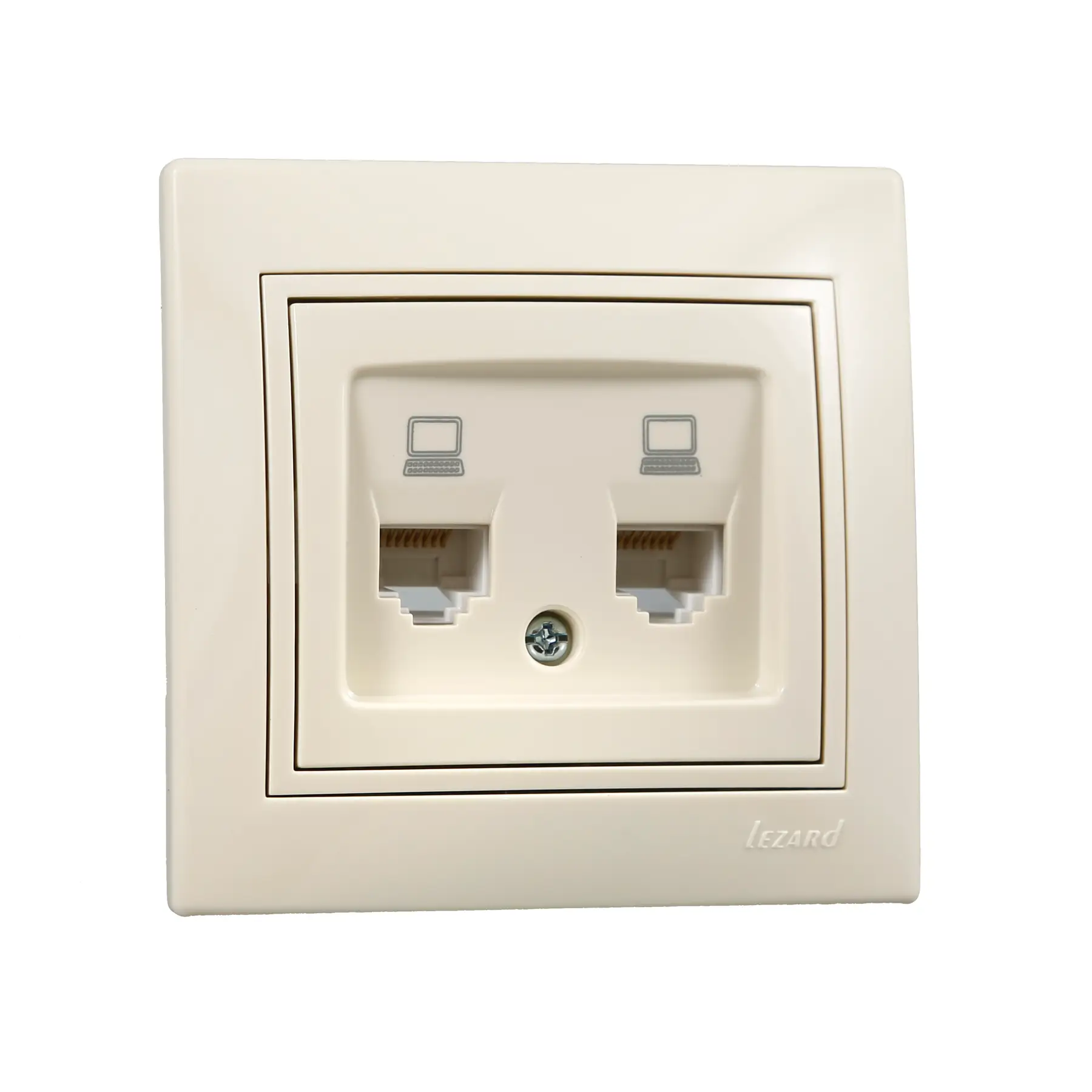 Розетка Lezard Mira 2-я компьютерная Кремовый