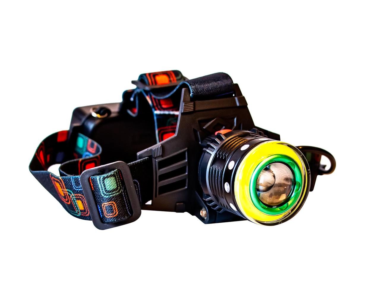 Фонарь налобный аккумуляторный P-1003 с зарядкой для рыбака (1164838905)