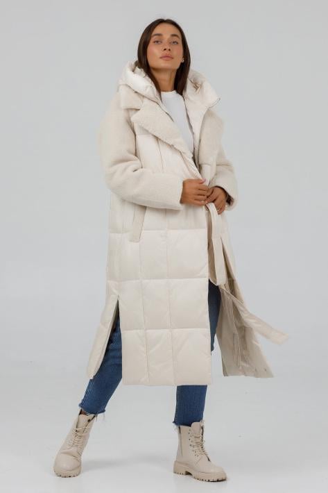 Пуховик-тренч с мехом Snow Owl р. 48 Жемчужный (94232\48) Пуховик-тренч с мехом Snow Owl р. 48 Жемчужный (94232\48)