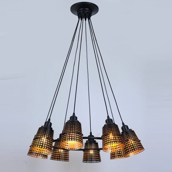 Люстра-підвіс Flora на 8 ламп Чорно-золотий (ZW052/8)