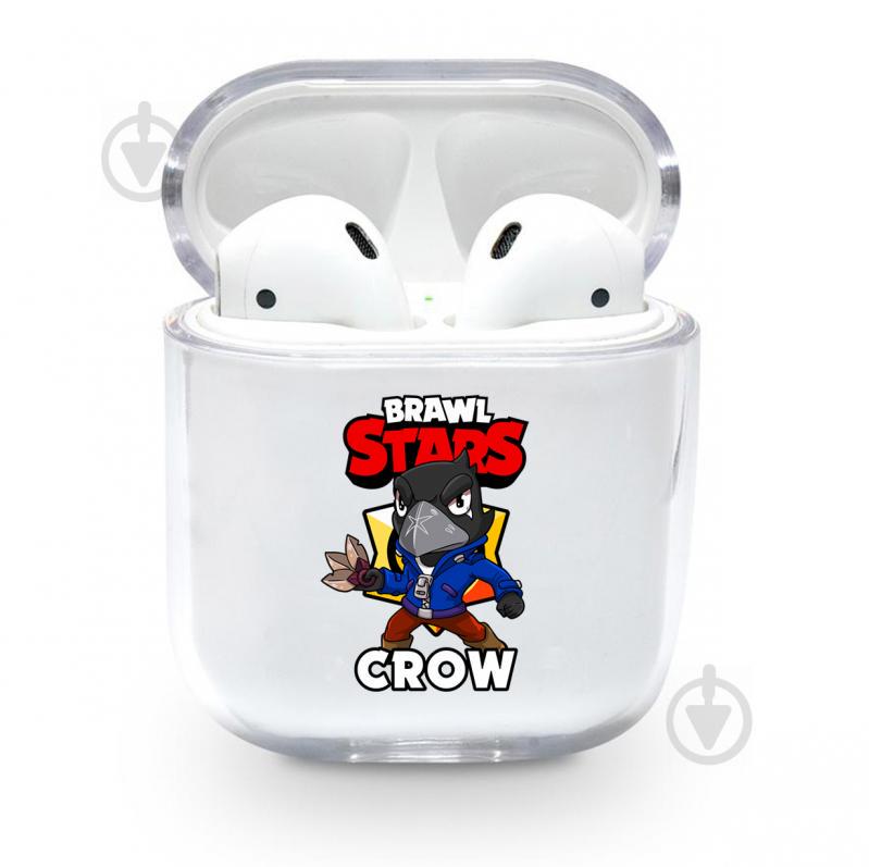 Прозорий силіконовий чохол Apple AirPods з малюнком - Crow/Brawls Stars (KAP1104)