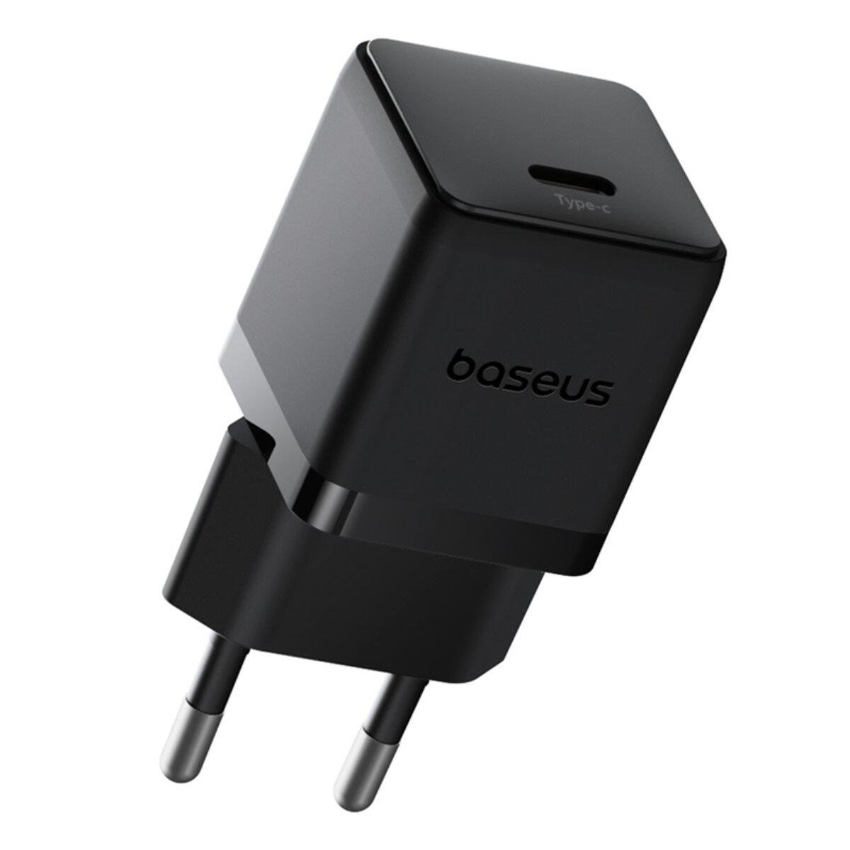 Зарядний пристрій BASEUS Palm Fast Charger 1xType-C 20W EU with Type-C to Type-C cable Black (P10111602113-01)