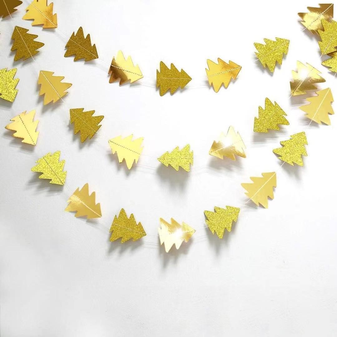 Гірлянда новорічна Ялинки на нитці 4 м x 7 см Золотистий (346/5) Гірлянда новорічна Ялинки на нитці 4 м x 7 см Золотистий (346/5)