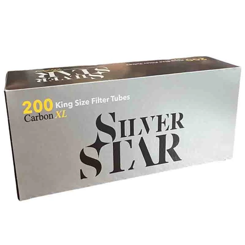Гильзы Silver Star King Size Carbon с угольным фильтром XL 200 шт. Гильзы Silver Star King Size Carbon с угольным фильтром XL 200 шт.