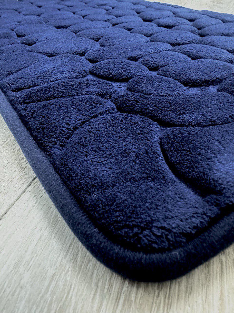 Коврик для ванной Stone Premium Memory Foam 60х40 см Синий (KMS0006) - фото 4 Коврик для ванной Stone Premium Memory Foam 60х40 см Синий (KMS0006) - фото 4