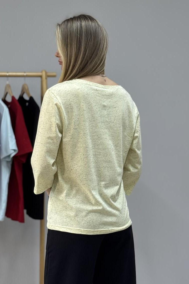 Кофта женская М185 с рукавом 3/4 S Желтый (939-1-60) - фото 2 Кофта женская М185 с рукавом 3/4 S Желтый (939-1-60) - фото 2