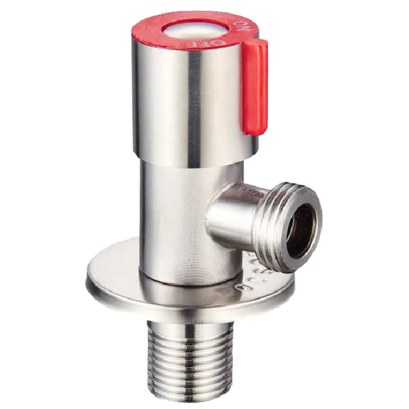 Кран для подключения сантехприборов Zerix VAL-02 1/2x1/2" из нержавеющей стали Красный (ZX4938)