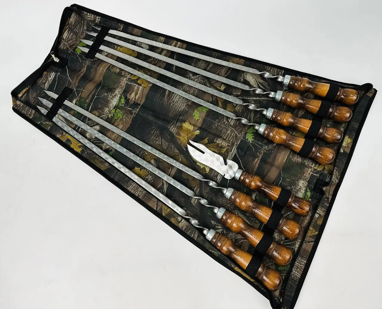 Набір шампурів у чохлі комбінований Кізляр 7 шт. вилка-ніж з нержавіючої сталі (2-10-NB-2272) - фото 5 Набір шампурів у чохлі комбінований Кізляр 7 шт. вилка-ніж з нержавіючої сталі (2-10-NB-2272) - фото 5