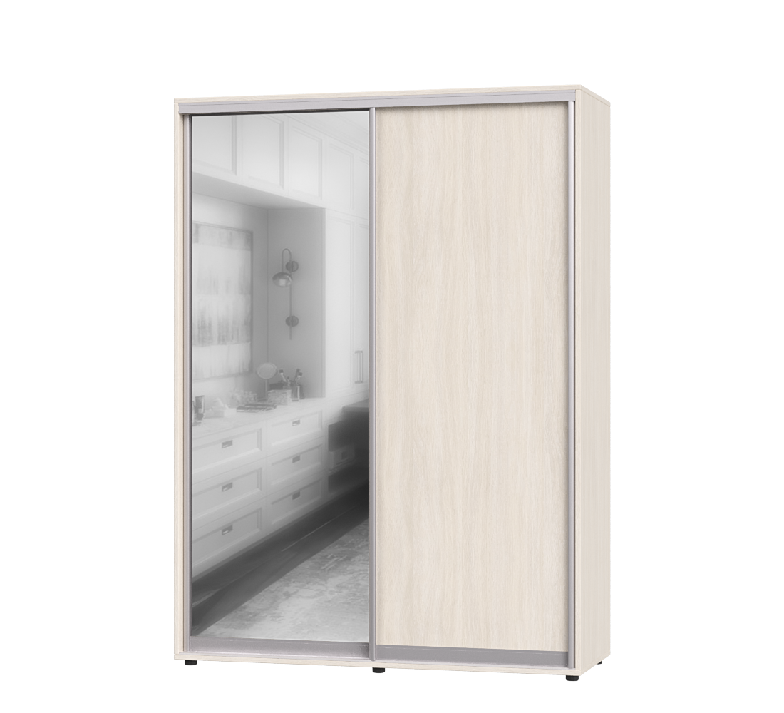 Шкаф-купе двухдверный Эверест ШК-02 170х60х220 см Дуб Молочный (07015)