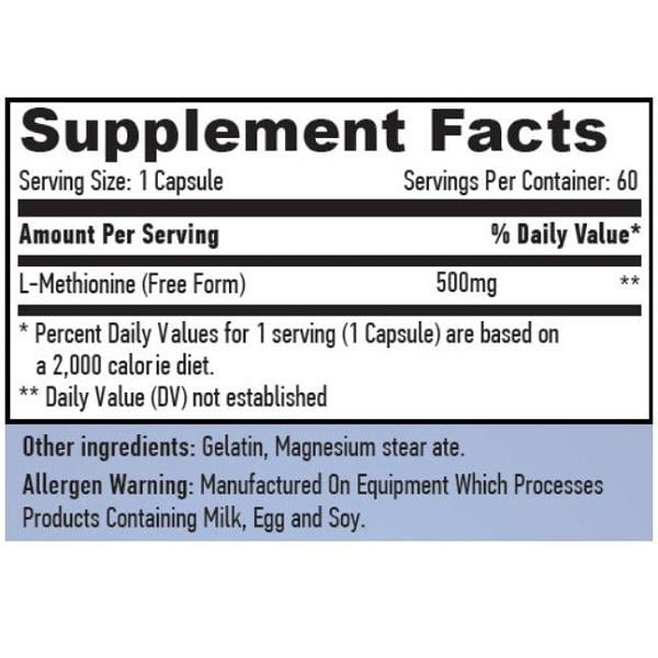 Метіонін Haya Labs L-Methionine 500 mg 60 caps - фото 2