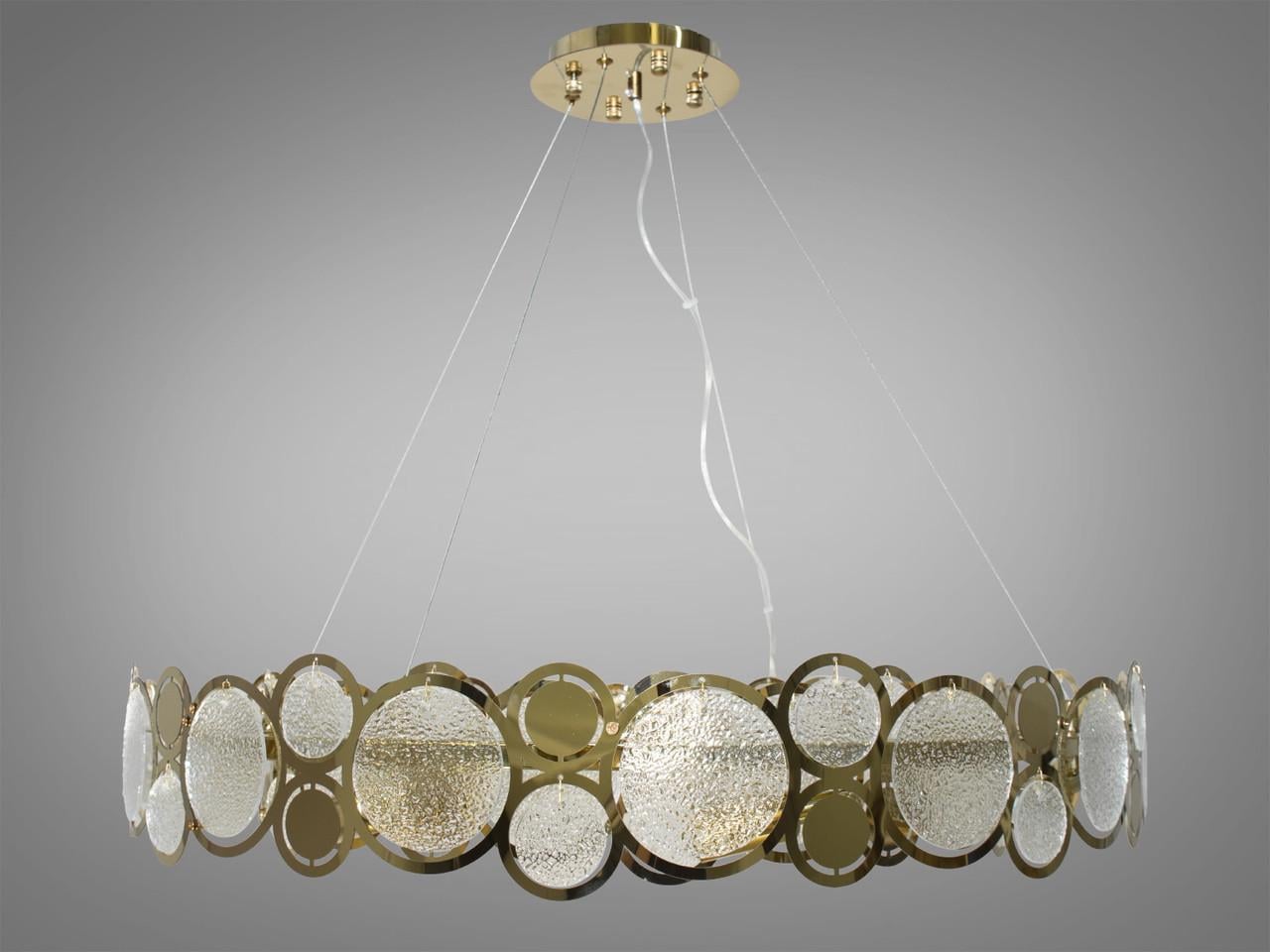 Люстра-подвес с круглыми стеклянными элементами 6190-HR-L-WH (2437588995)