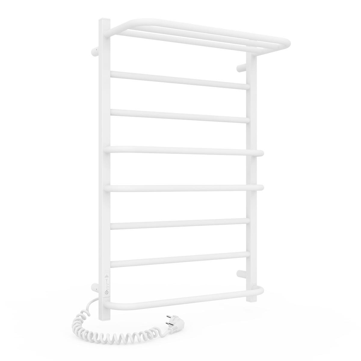 Полотенцесушитель электрический для ванной Laris Зебра Комфорт ЧФ8 500х800 мм Е с полкой из стали Белый (147-127-73207784)