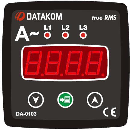 Амперметр Datakom DA-0103 3 фази 72x72 мм - фото 2